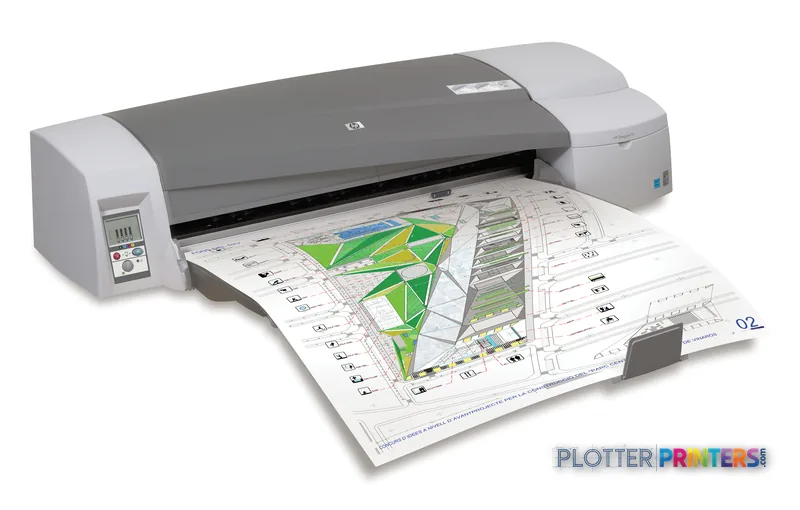 HP Designjet 111 24-tumsskrivare med fack large format printer with architectural drawing output