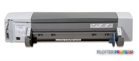 HP Designjet 111 large format printer product image showing front view with gray and white body