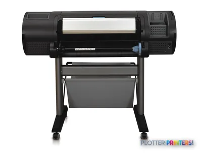 HP Designjet Z2100 24-in Photo Printer product image showing front view with media loaded and stand