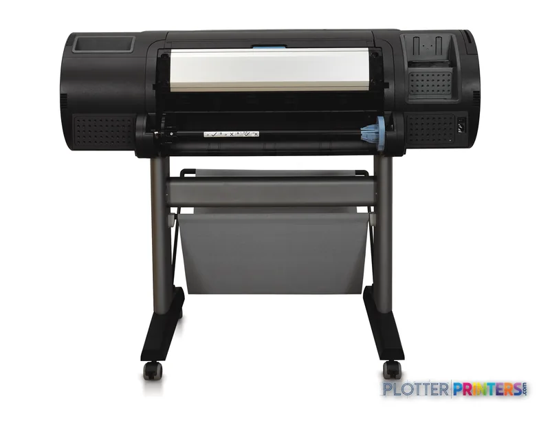 HP Designjet Z2100 24-in Photo Printer product image showing front view with media loaded and stand
