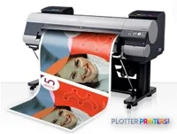 Canon imagePROGRAF IPF8000S large format printer product image showing front view with color photo output