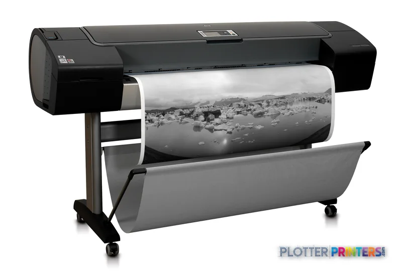 HP Designjet Z3100 44-in Photo Printer large format printer with roll of black and white landscape photo output