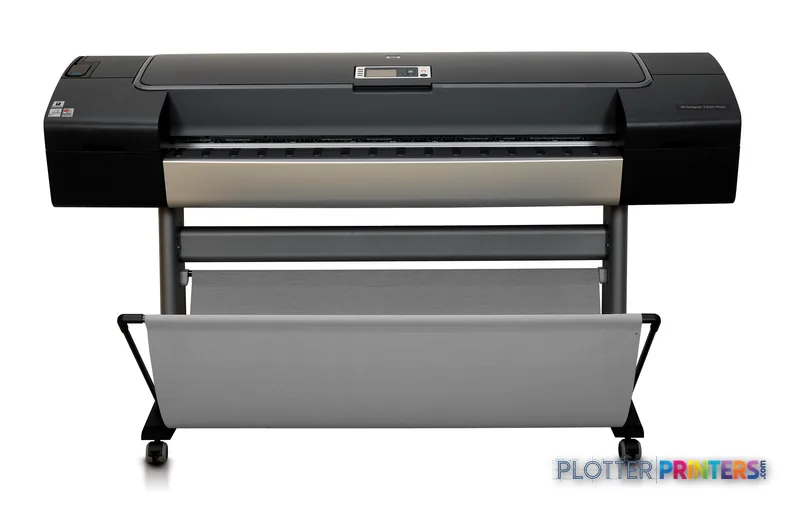 HP Designjet Z3100 44-in Photo Printer front view showing black printer body with paper tray