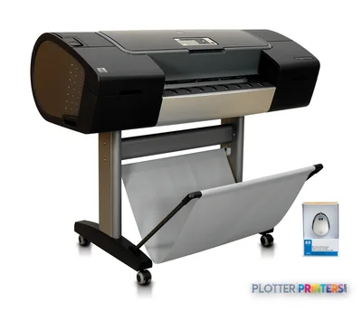 HP DesignJet Z3100 GP 24-in Photo Printer on stand with output tray and profiling solution bundle