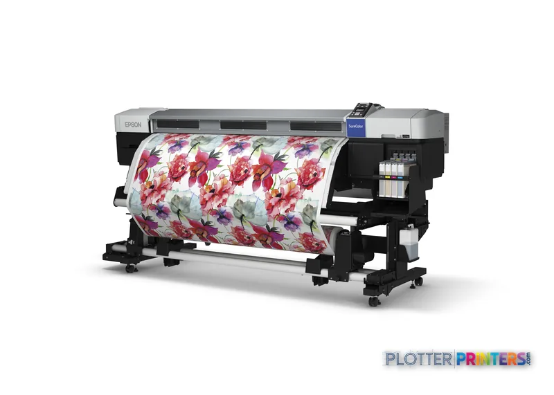 Epson SureColor SC-F7200 (hdK) large-format printer with colorful floral fabric printing