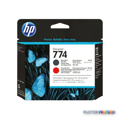 HP 774 Matte Black/Chromatic Red DesignJet Printhead