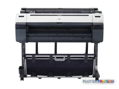 Canon imagePROGRAF iPF750 large-format printer product image showing front view with stand