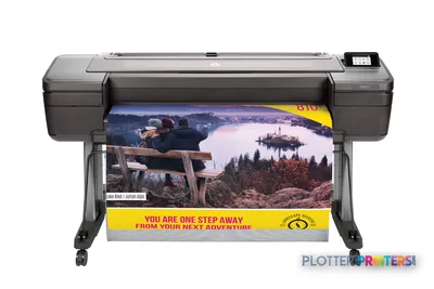 HP DesignJet Z6 44-in PostScript Printer front-center view with landscape photo printing