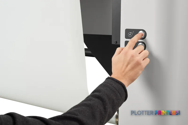 Hand operating control panel on HP Latex R1000 Plus Printer lifestyle image