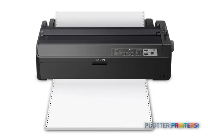 Epson C11CF40201 large format printer with white paper loaded and feed tray extended