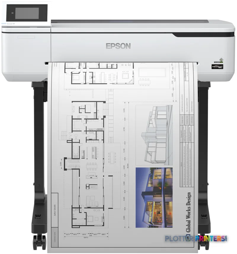 Epson SureColor SC-T3100 large-format printer printing architectural floor plans and design drawings