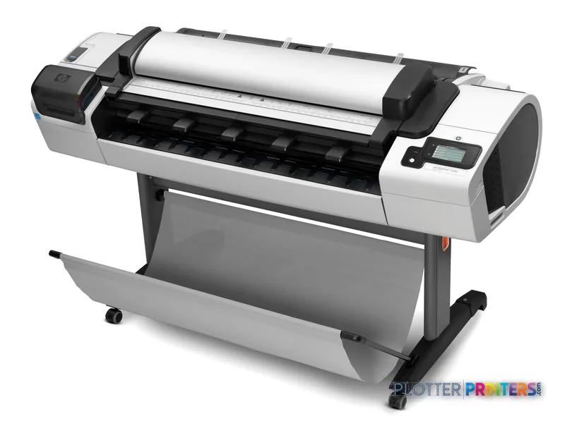 HP Designjet T2300 large-format printer product image showing white and black printer with roll feed system