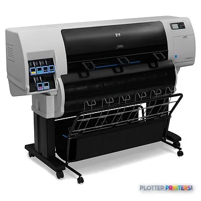 HP Designjet T7100 large format printer product image showing front view with open paper tray