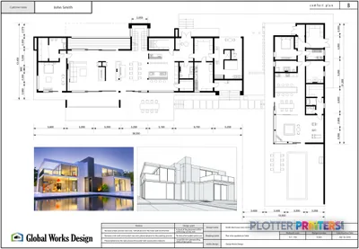 Epson SureColor SC-T3400 wireless printer with stand displaying large-format architectural blueprint