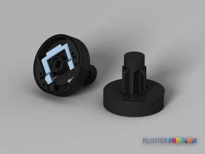 Epson Stylus Pro 7890 product image showing two black circular mounting components with internal mechanical details visible