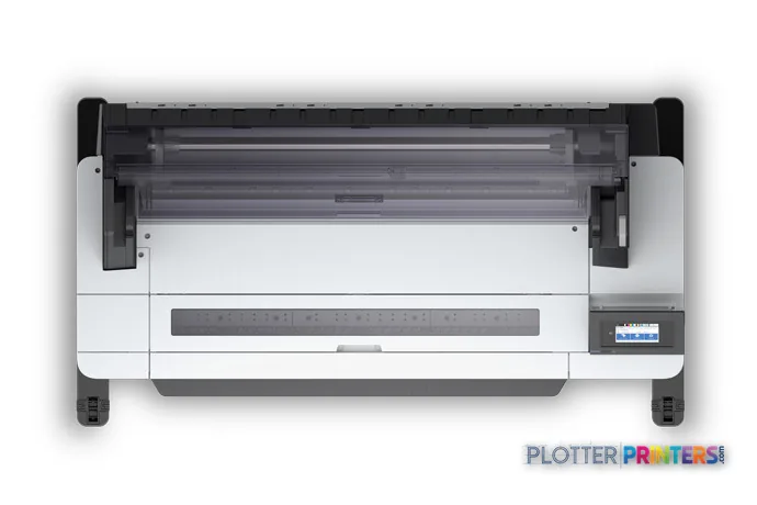 Epson SureColor T5470 large format printer product image showing top view of grey and black inkjet printer