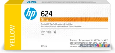 HP 624 775-ml Yellow Stitch Dye Sublimation Ink Cartridge