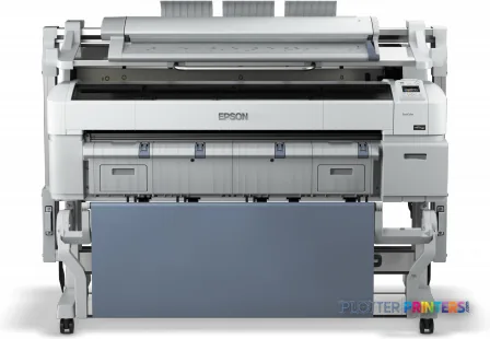 Epson SureColor SC-T7200 MFP front view showing white and grey large-format printer with paper feed mechanism