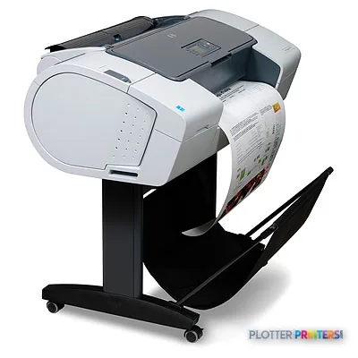 HP Designjet T770 24-in Printer with Hard Disk product image showing front view with media roll loaded