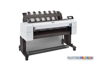 HP DesignJet T1600 36-in Printer front-right view showing white and black large-format printer with roll feed system