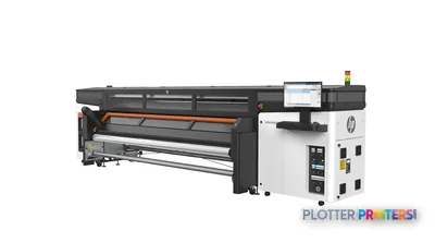 HP Stitch S1000 126-in Printer front-right view showing black thermal inkjet printer with control panel