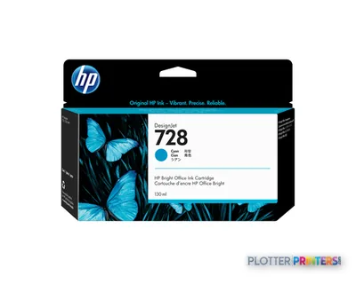 HP 728 130-ml Cyan DesignJet Ink Cartridge
