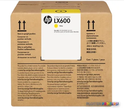 HP LX600 Yellow Ink Cartridge, 3000 ml (CC588A)