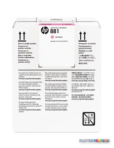 HP 881 5-liter Light Magenta Latex Ink Cartridge