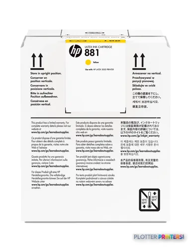 HP 881 5-liter Yellow Latex Ink Cartridge