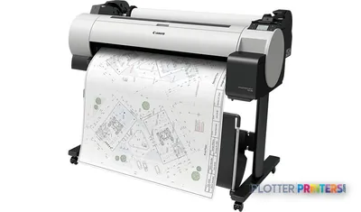 Canon imagePROGRAF TA-30 large format printer product image showing white and black inkjet printer with architectural bluepr…