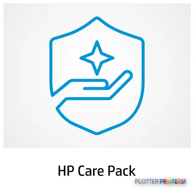 HP DesignJet Z9+ 24-in PostScript Printer Care Pack feature callout showing a shield icon with a hand and star