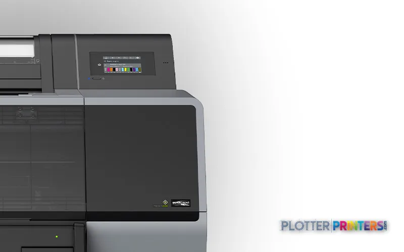 Epson SureColor SC-P7500 large-format printer product image showing front control panel and black chassis