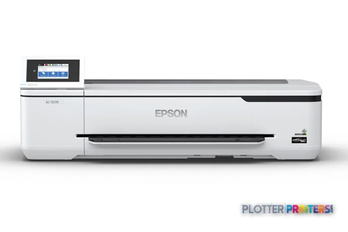 Epson T2170 large format printer product image showing white inkjet printer with control panel