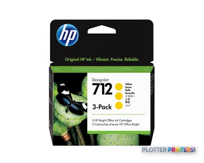 HP 712 3-pack 29-ml Yellow DesignJet Ink Cartridge