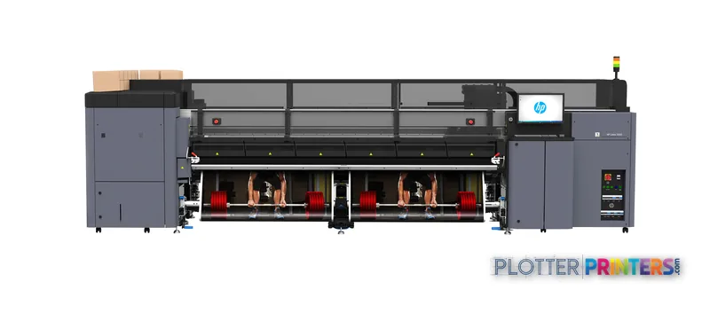 HP Latex 3500 large format printer product image showing grey industrial printer with dual print heads and control panel