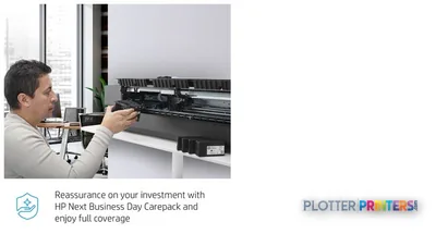 HP DesignJet T1700dr 44-in PostScript Printer product image with user loading media into the front feed slot