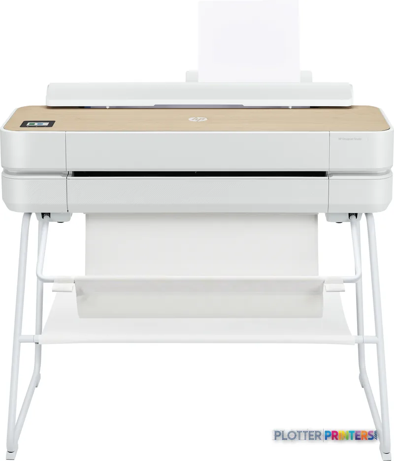 HP DesignJet Studio 24-in Printer product image showing white printer on stand with paper roll