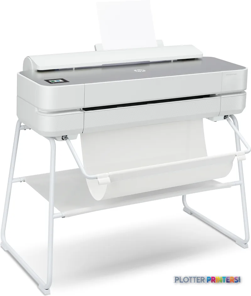 HP DesignJet Studio Steel 24-in Printer product image showing white printer on stand with paper roll