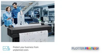 HP DesignJet Studio 36-in Printer with annotated feature callout showing white printer in office environment