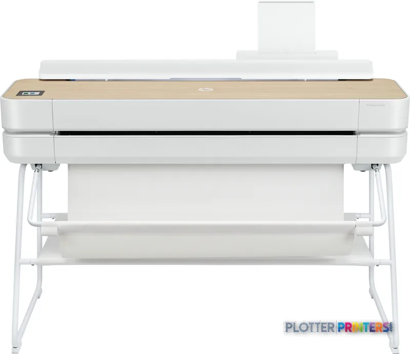 HP DesignJet Studio 36-in Printer product image showing white inkjet printer on stand with paper roll holder