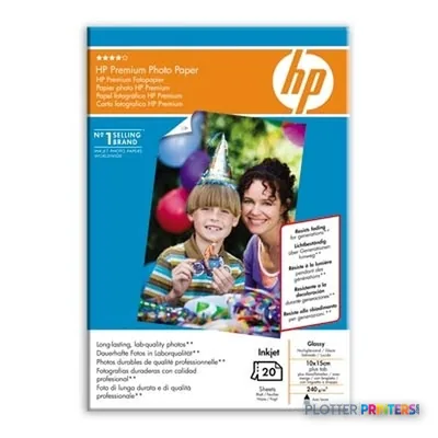 HP Premium Glossy Photo Paper-20 sht/10 x 15 cm plus tab