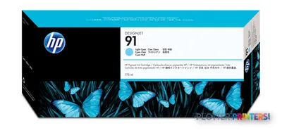 HP 91 775-ml Light Cyan DesignJet Pigment Ink Cartridge