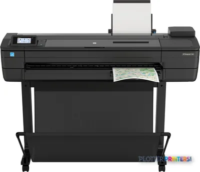 HP DesignJet T730 36-in Printer product image showing grey large-format printer with map output