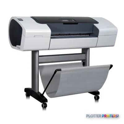 HP Designjet T1100ps 610 mm large format printer on stand with output tray, product view