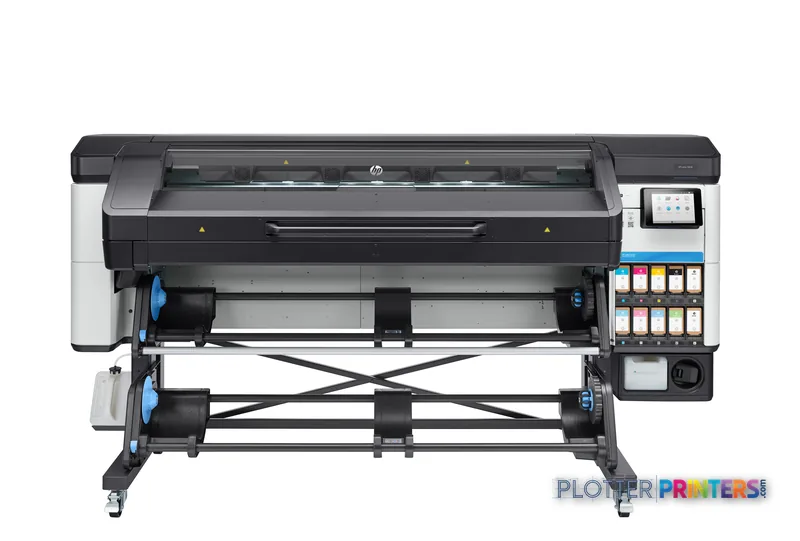 HP Latex 700 W Printer front-center view showing wide-format printer with roll feed system and ink cartridges