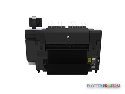 Rear view of HP PageWide XL Pro 5200 40-in multifunction printer showing output tray and control panel