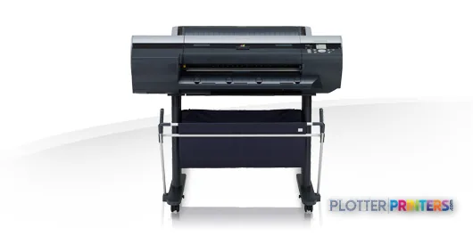 Canon imagePROGRAF iPF6300S large format printer product image showing front view with roll feed stand