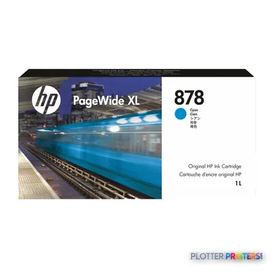 HP 878 1-liter Cyan PageWide XL Ink Cartridge