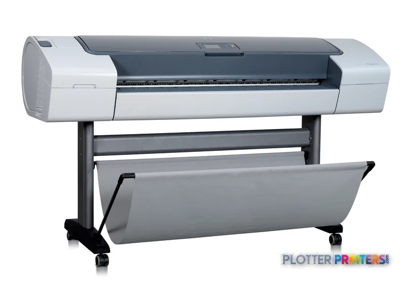 HP Designjet T610 44-in Printer product image showing the large-format printer on a stand with output tray