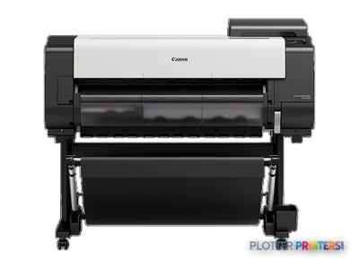 Canon imagePROGRAF TX-3100 large format printer product image showing black and white inkjet printer with roll feed stand